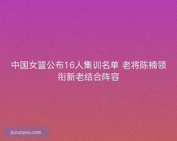 中国女篮公布16人集训名单 老将陈楠领衔新老结合阵容